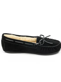 Leder-Mokassins "Tauriel" in Schwarz