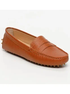 Leder-Mokassins "Thandie" in Orange