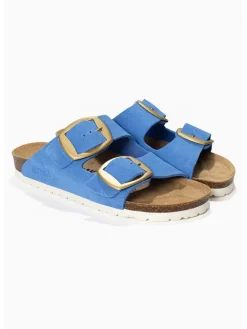 Leder-Pantoletten "Alicante" in Blau