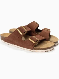 Leder-Pantoletten "Atlas" in Hellbraun