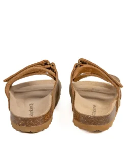 Leder-Pantoletten in Braun