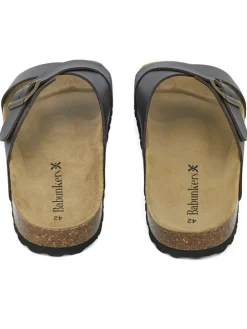 Leder-Pantoletten in Braun