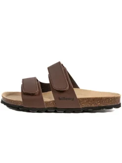 Leder-Pantoletten in Braun