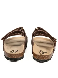 Leder-Pantoletten in Braun