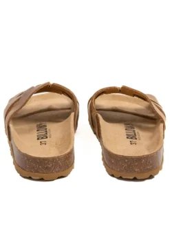 Leder-Pantoletten in Braun