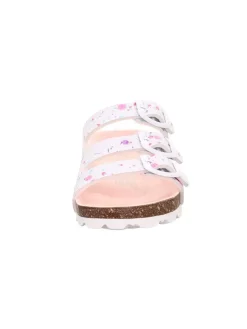 Leder-Pantoletten in Bunt