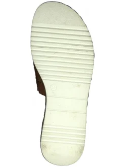 Leder-Pantoletten in Cognac