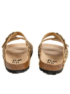 Leder-Pantoletten in Hellbraun