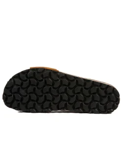 Leder-Pantoletten in Hellbraun