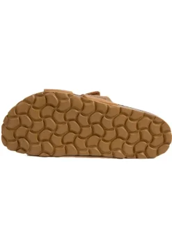 Leder-Pantoletten in Hellbraun