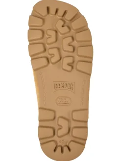 Leder-Pantoletten in Hellbraun