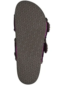 Leder-Pantoletten in Lila