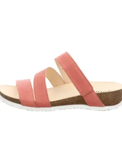 Leder-Pantoletten in Rosa