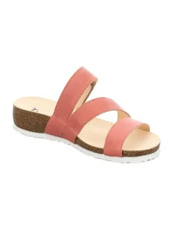 Leder-Pantoletten in Rosa