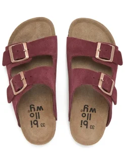 Leder-Pantoletten in Rot