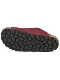 Leder-Pantoletten in Rot