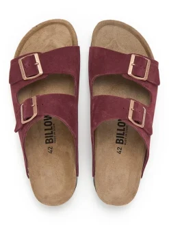 Leder-Pantoletten in Rot