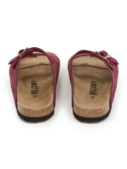 Leder-Pantoletten in Rot