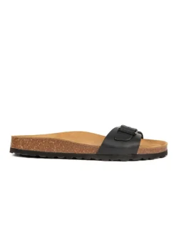 Leder-Pantoletten in Schwarz