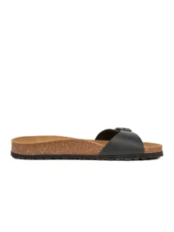 Leder-Pantoletten in Schwarz