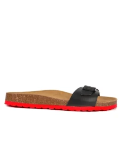 Leder-Pantoletten in Schwarz