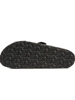 Leder-Pantoletten in Schwarz