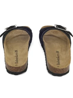 Leder-Pantoletten in Schwarz