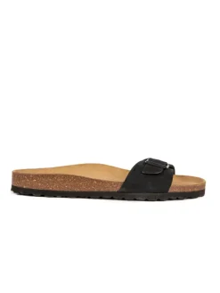 Leder-Pantoletten in Schwarz