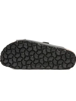 Leder-Pantoletten in Schwarz