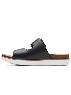 Leder-Pantoletten in Schwarz