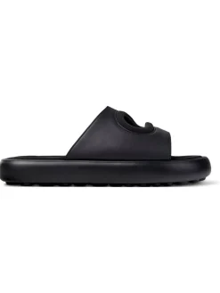 Leder-Pantoletten in Schwarz