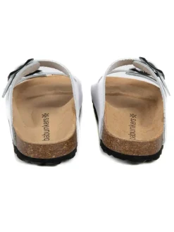 Leder-Pantoletten in Weiß