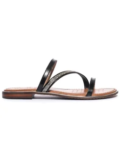 Leder-Pantoletten "Sozy Plus" in Schwarz