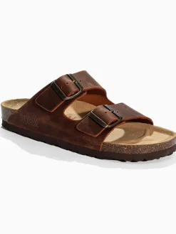 Leder-Pantoletten "Trefle" in Braun