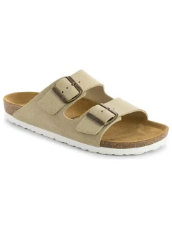 Leder-Pantoletten "Trefle" in Beige