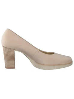 Leder-Pumps in Beige