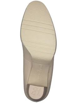 Leder-Pumps in Beige