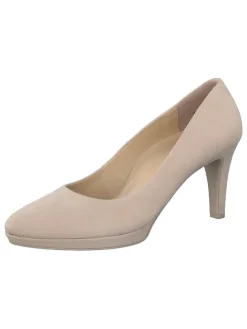 Leder-Pumps in Beige
