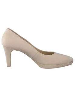 Leder-Pumps in Beige