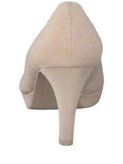 Leder-Pumps in Beige