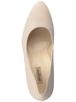 Leder-Pumps in Beige
