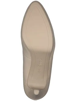 Leder-Pumps in Beige