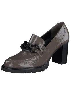 Leder-Pumps in Braun/ Schwarz