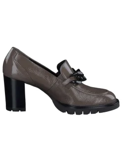 Leder-Pumps in Braun/ Schwarz