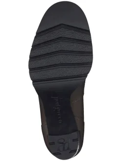 Leder-Pumps in Braun/ Schwarz