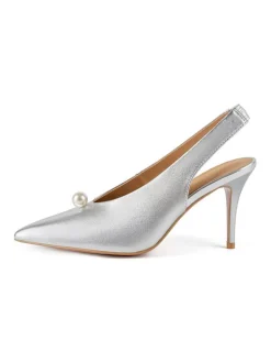 Leder-Pumps "Come Across" in Silber