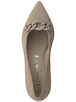 Leder-Pumps in Beige