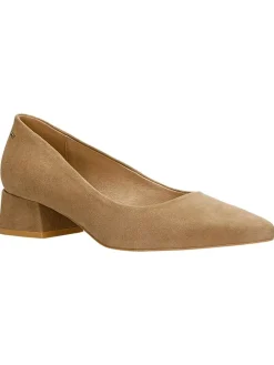 Leder-Pumps in Beige