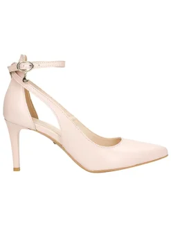 Leder-Pumps in Beige