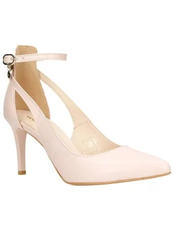 Leder-Pumps in Beige